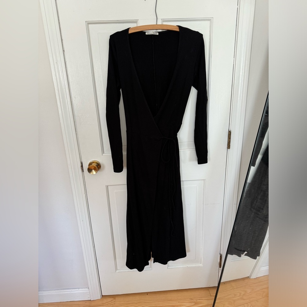 Reformation Ribbed Jersey Wrap Dress